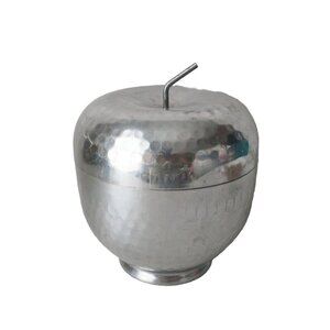 Vintage MCM Hammered Aluminum Apple Ice Bucket Retro 1960s Barware